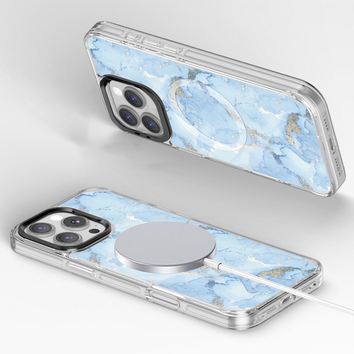 iPhone 16 Pro Case with Swappable Floral & Marble Designs - Wireless Charging | Inspire Series