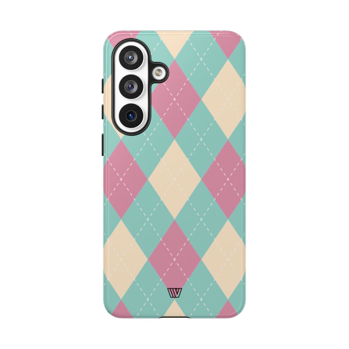 BLUE PINK BEIGE ARGYLE | Tough Phone Case