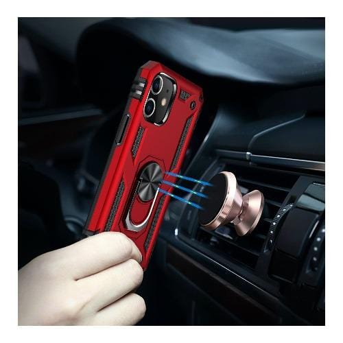 Military Series Red Kickstand Case - iPhone 12 mini
