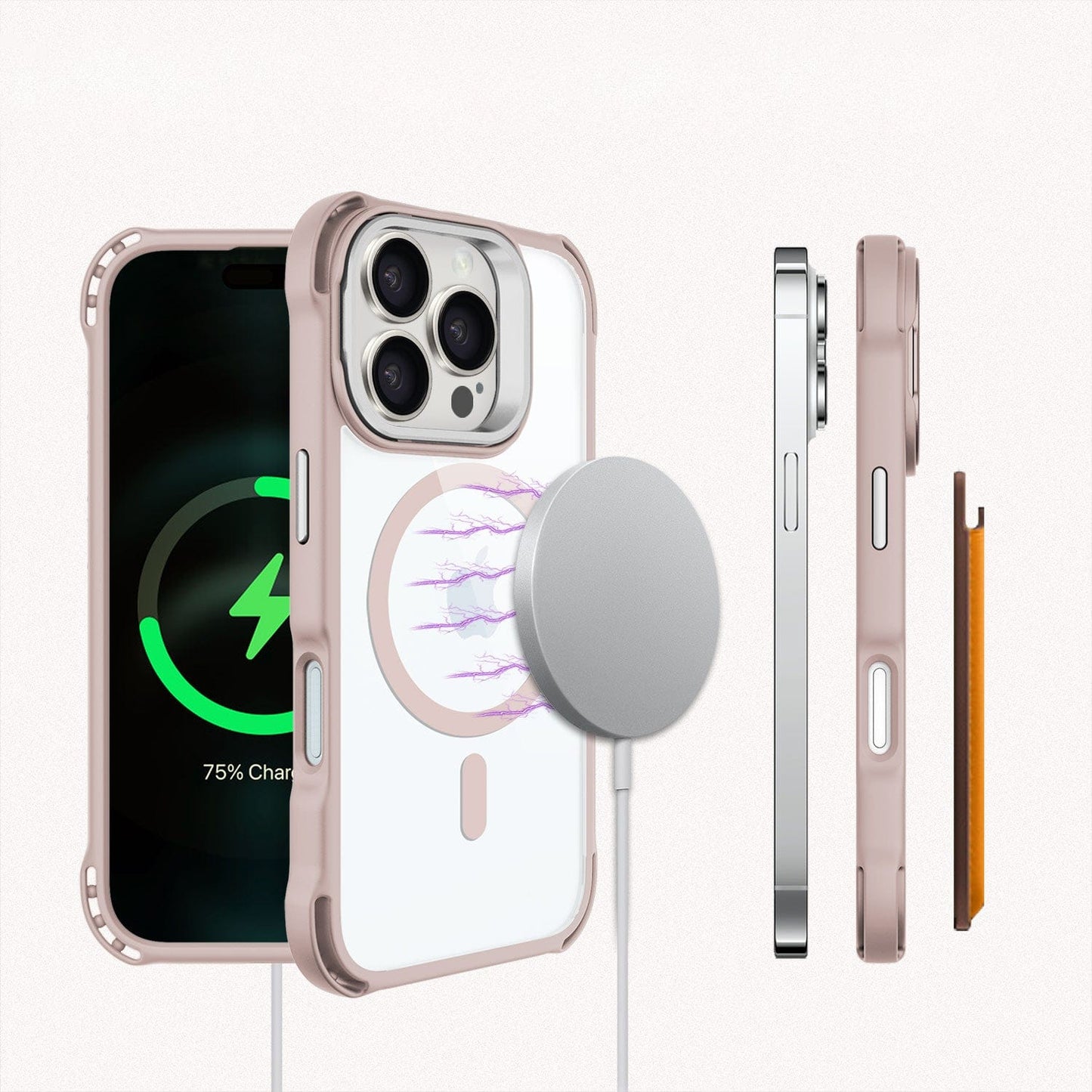 iPhone 16 Pro Max Clear Kickstand Case - Anti-Slip, Rugged, MagSafe | Venture Series