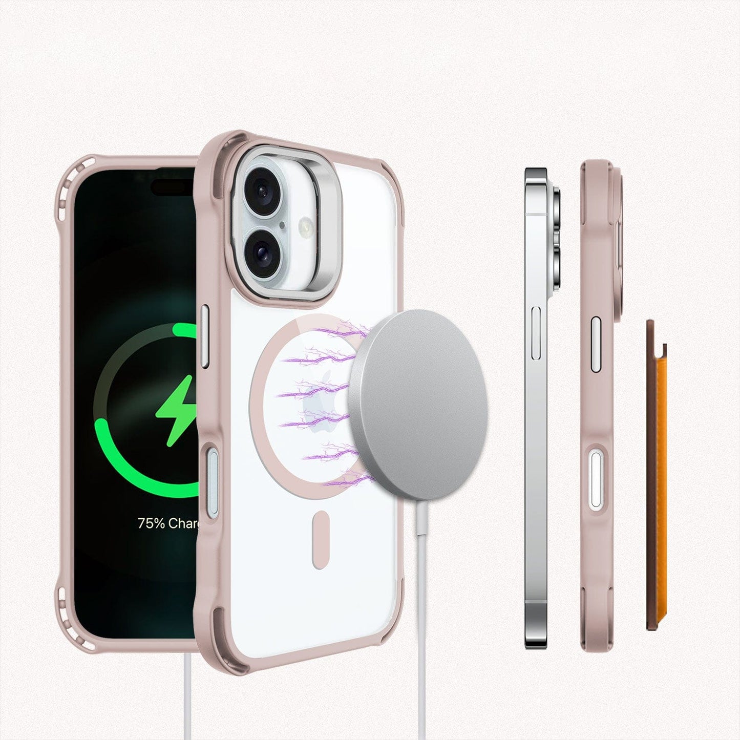 iPhone 16 Clear Kickstand Case - Anti- Slip, Rugged, MagSafe | Venture Series
