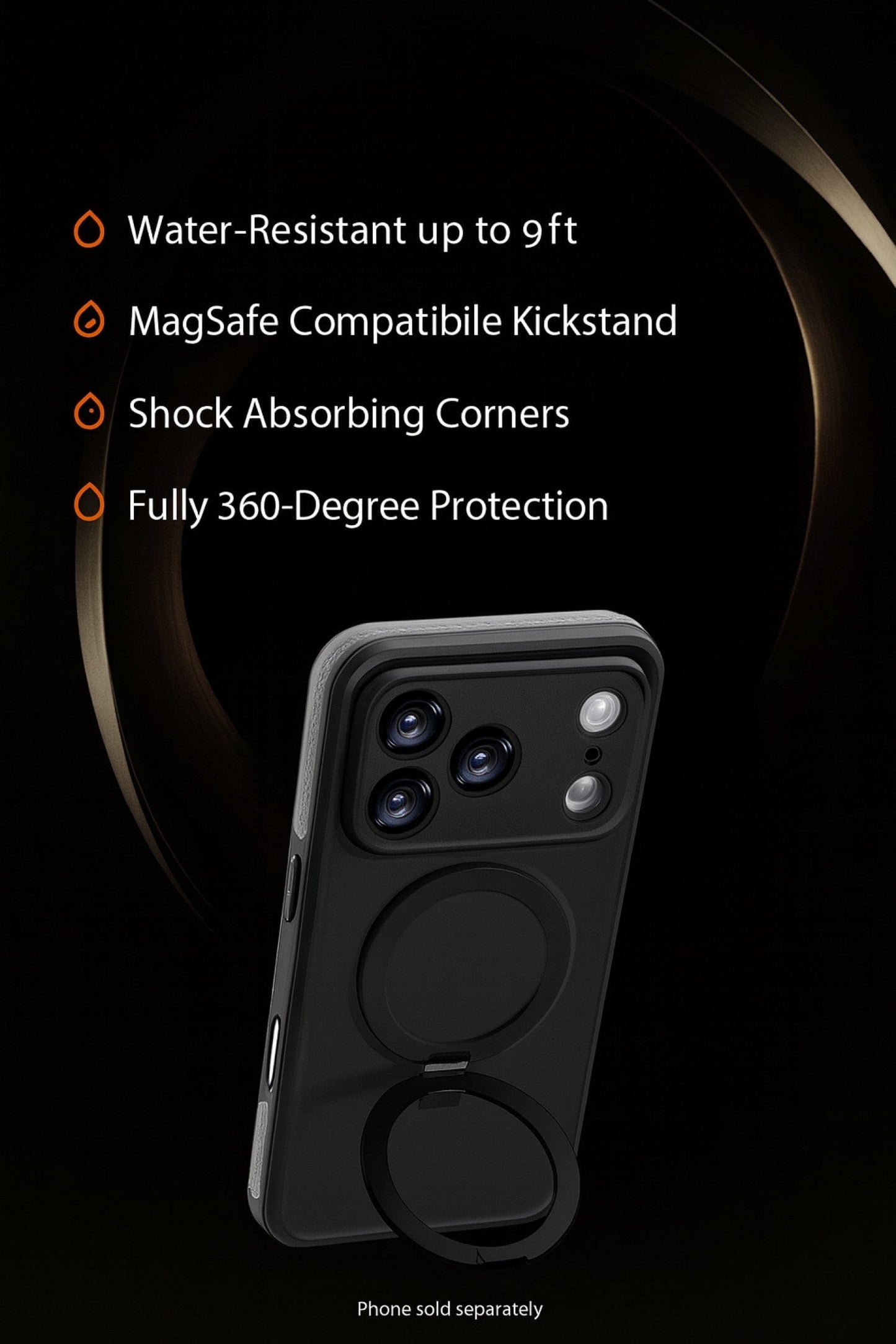 iPhone 17 Pro Max Waterproof Case - MagSafe Kickstand, Integrated Screen & Camera Protection | Oasis Series