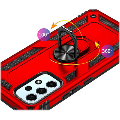Red Military Kickstand Case with Belt Clip - Samsung Galaxy A53 5G