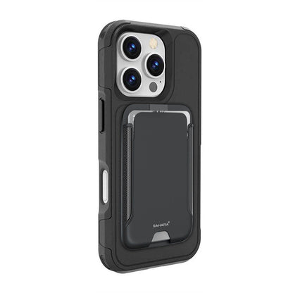 iPhone 16 Pro Max Rugged Wallet Case with Kickstand - MagSafe, Card Holder | Raider Series