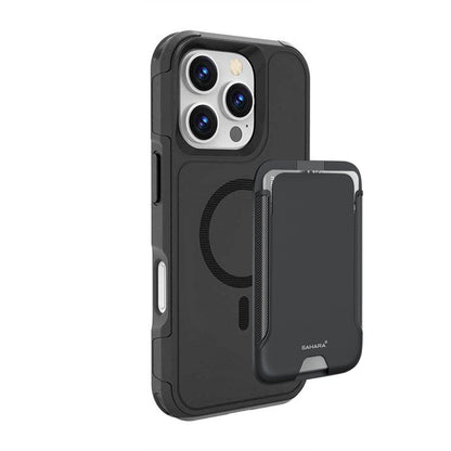 iPhone 16 Pro Max Rugged Wallet Case with Kickstand - MagSafe, Card Holder | Raider Series