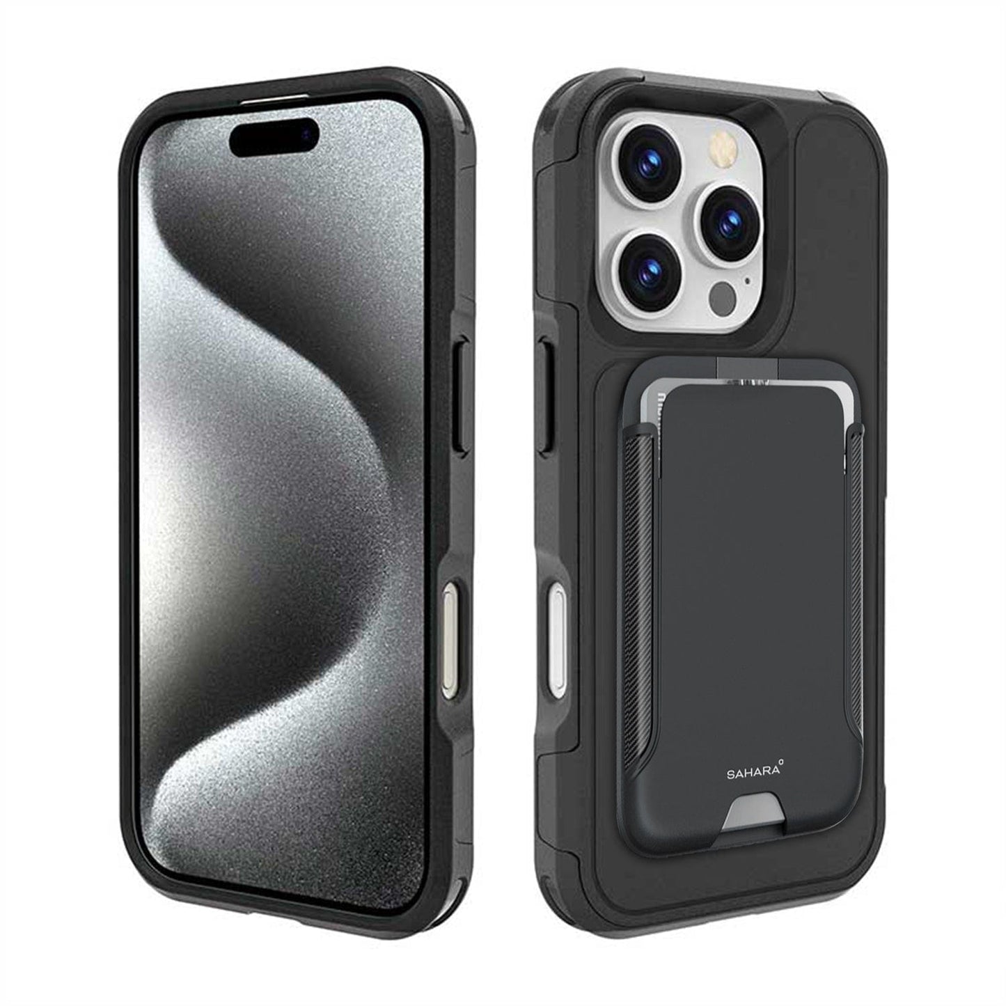 iPhone 16 Pro Rugged Wallet Case with Kickstand - MagSafe, Card Holder | Raider Series