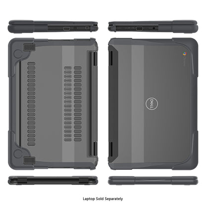 DualShock Laptop Case for Dell 3120/3110/3100 Clamshell & 2-in-1 Chromebook - Gray/Clear