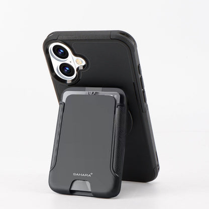 iPhone 16 Plus Rugged Wallet Case with Kickstand - MagSafe, Card Holder | Raider Series