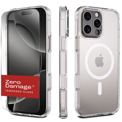 iPhone 16 Pro Max Clear Case & Screen Protector Kit - Rugged Protection, MagSafe | Classic Series