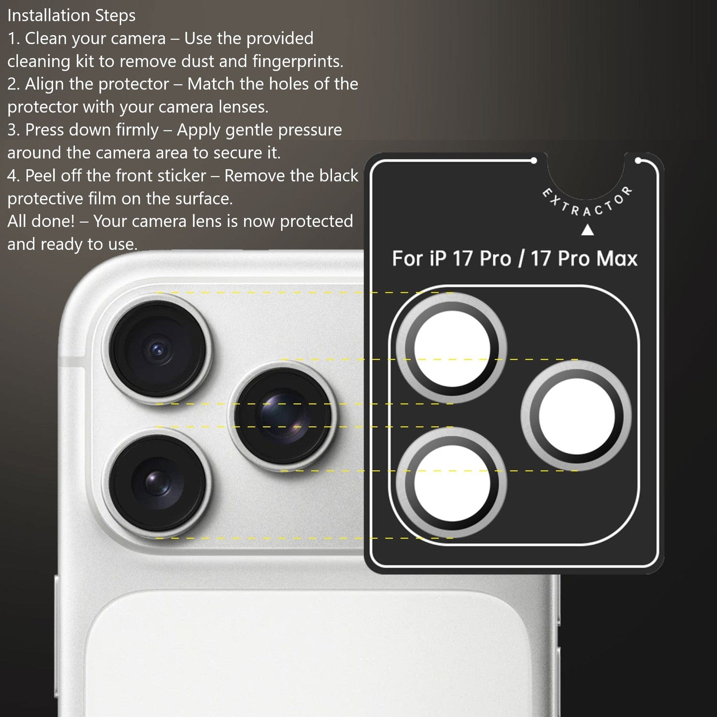 iPhone 17 Pro / 17 Pro Max Camera Protector - Eagle Eye, Titanium Glass (2-Pack) | ZeroDamage