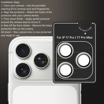 iPhone 17 Pro / 17 Pro Max Camera Protector - Eagle Eye, Titanium Glass (2-Pack) | ZeroDamage