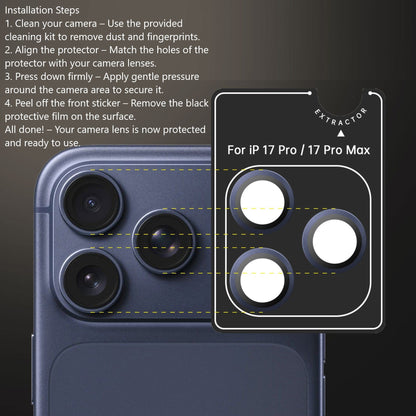 iPhone 17 Pro / 17 Pro Max Camera Protector - Eagle Eye, Titanium Glass (2-Pack) | ZeroDamage