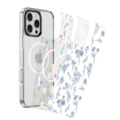 iPhone 16 Pro Max Case with Swappable Floral & Marble Designs - Wireless Charging | Inspire Series