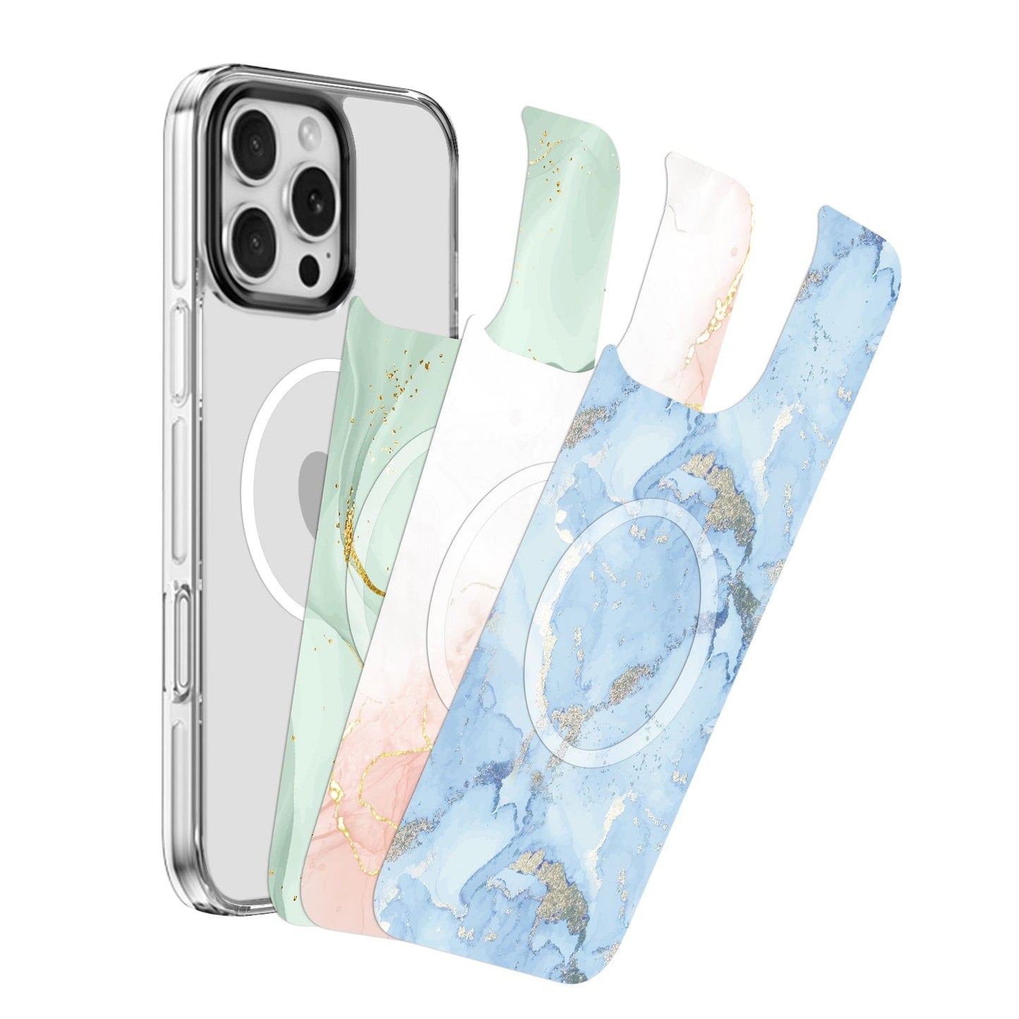 iPhone 16 Pro Max Case with Swappable Floral & Marble Designs - Wireless Charging | Inspire Series