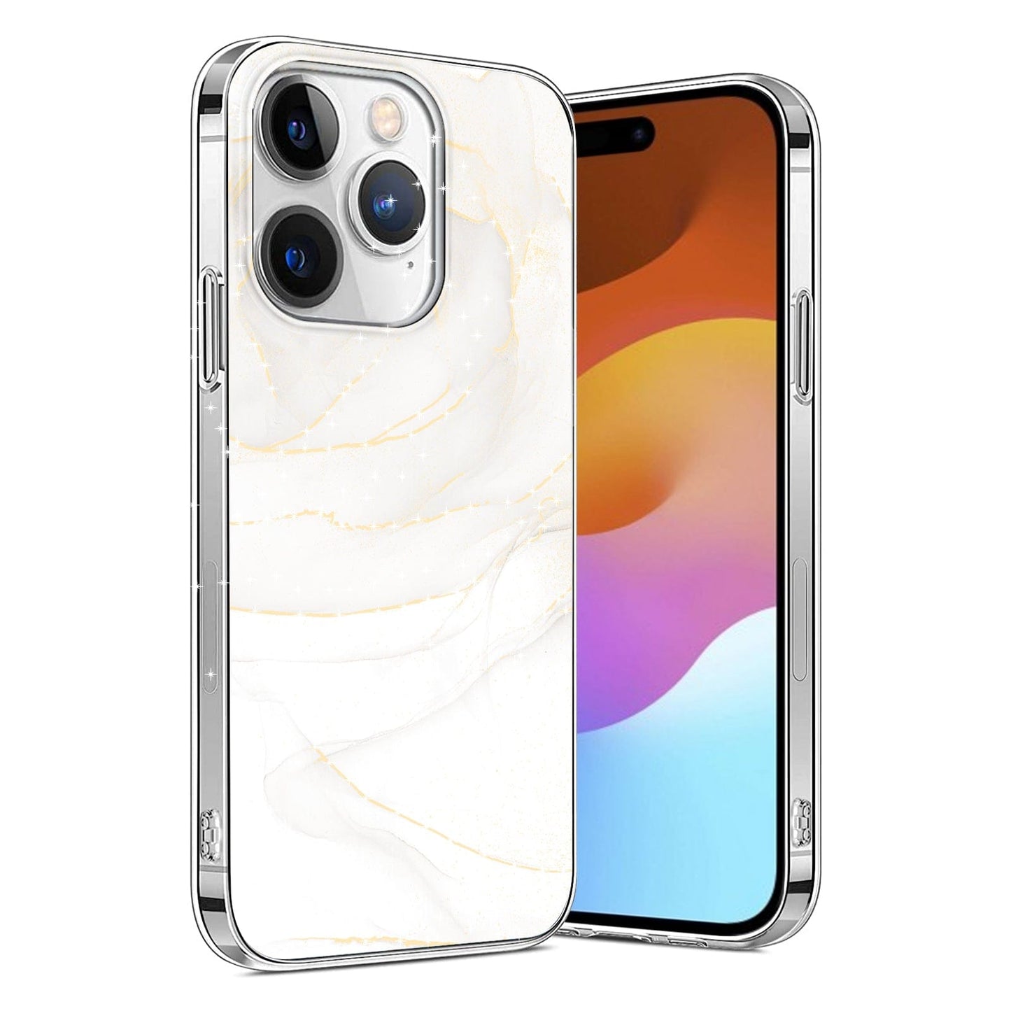 iPhone 15 Pro White Marble Case - Classic Design | Inspire Series
