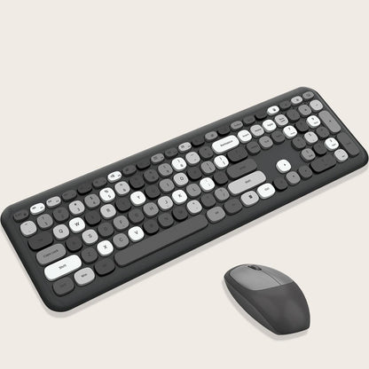 Wireless Keyboard and Mouse Combo - Full-Size Keyboard Black/Gray Keys