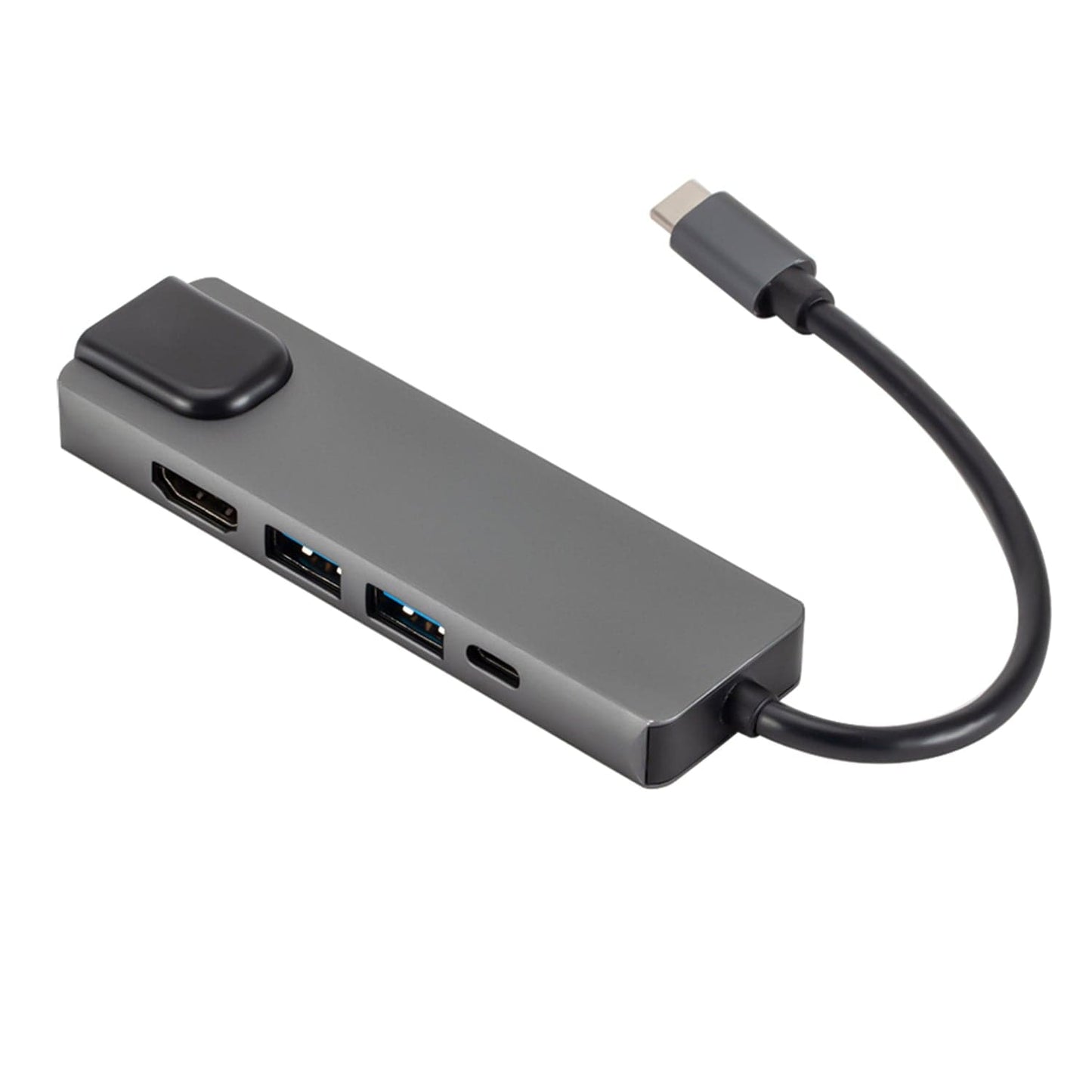 SaharaCase 5-in-1 USB-C Hub with Ethernet – Multiport Adapter with 4K HDMI, 100W PD Charging, and RJ45 – For MacBook & PC