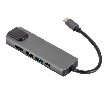SaharaCase 5-in-1 USB-C Hub with Ethernet – Multiport Adapter with 4K HDMI, 100W PD Charging, and RJ45 – For MacBook & PC