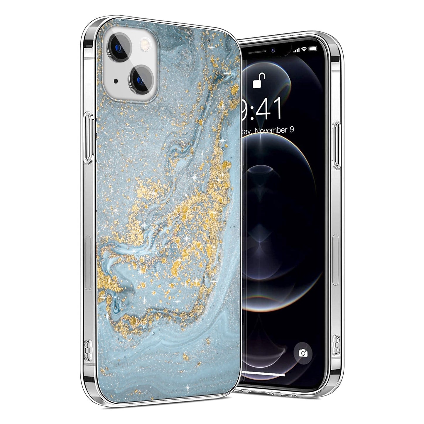 iPhone 13/14 Blue Marble Case - Elegant Protection | Inspire Series