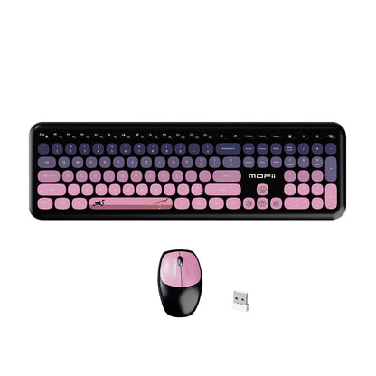 Wireless Keyboard & Mouse Combo - Soft Click, Colorful 100 Keys
