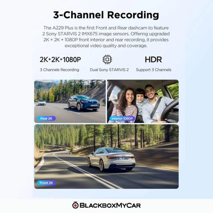 VIOFO A229 Plus 2K QHD 3-Channel Dash Cam