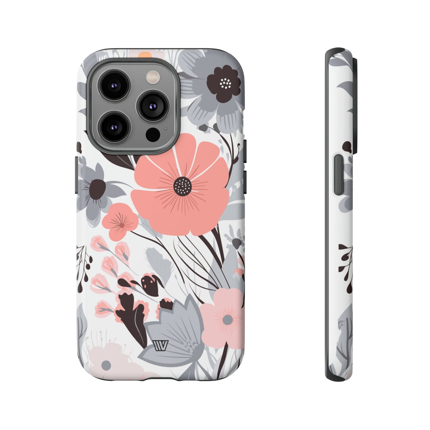 GRAY PASTEL FLOWERS | Tough Phone Case