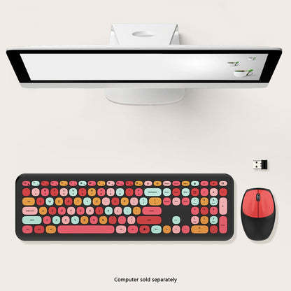 Wireless Keyboard and Mouse Combo - Full-Size Keyboard Black Red Flush Keys