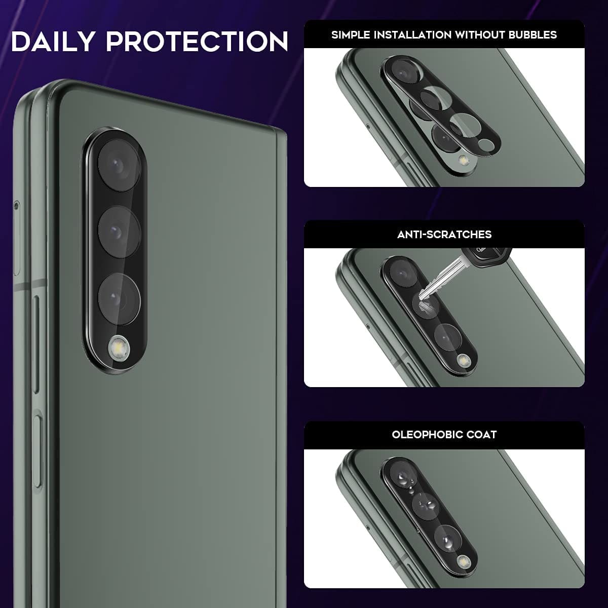 ZeroDamage Camera Lens Protector (2-Pack) - Samsung Galaxy Z Fold3 and Z Fold3 5G