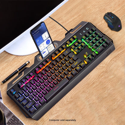Wired Gaming Keyboard & Mouse Combo - Anti-Ghosting Multi-Key, 7-RGB Backlights