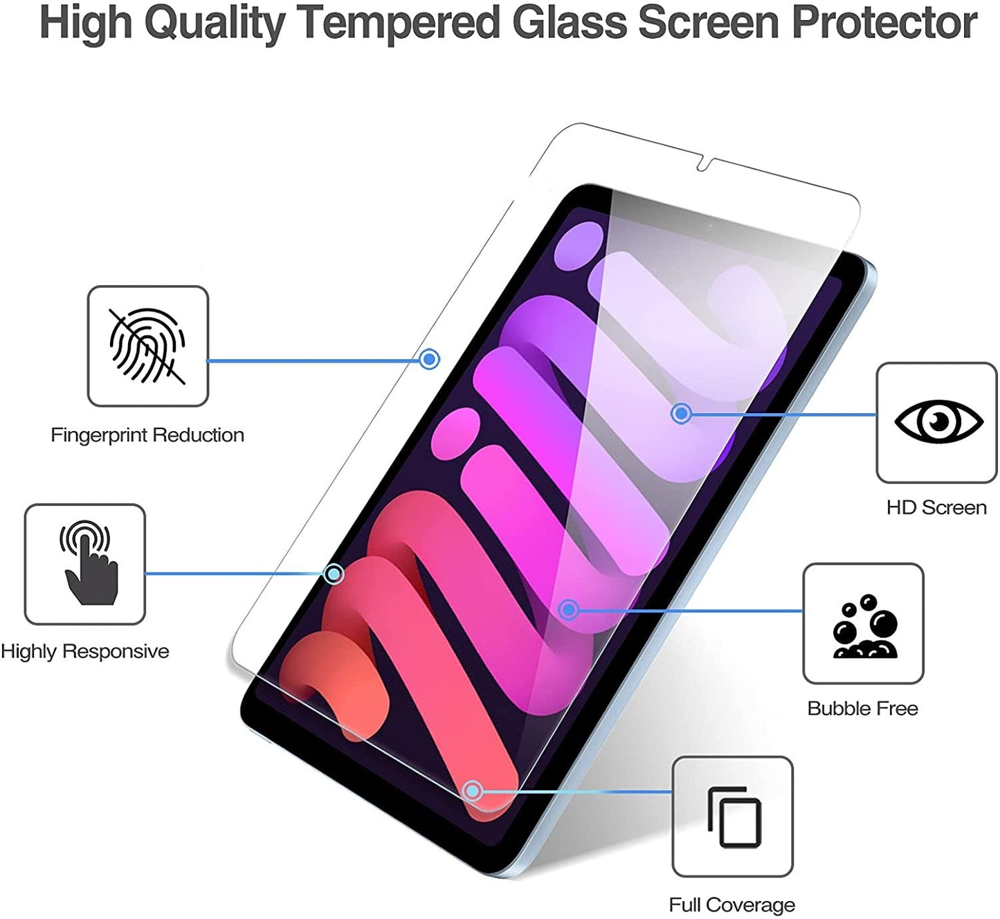 ZeroDamage Clear Tempered Glass Screen Protector  - Apple iPad mini (A17 Pro) and Apple iPad mini (6th Generation 2021)