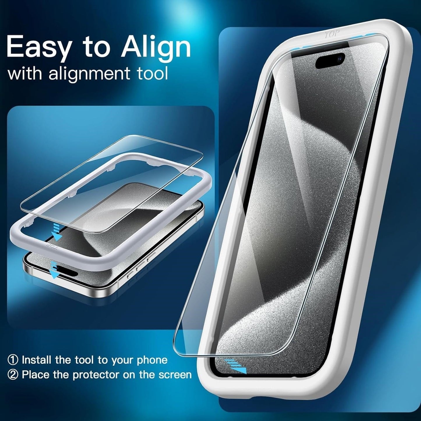 iPhone 15 Pro Max Tempered Glass Screen Protector - 2-Pack, Anti-Fingerprint | ZeroDamage