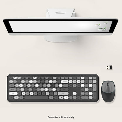 Wireless Keyboard and Mouse Combo - Full-Size Keyboard Black/Gray Keys