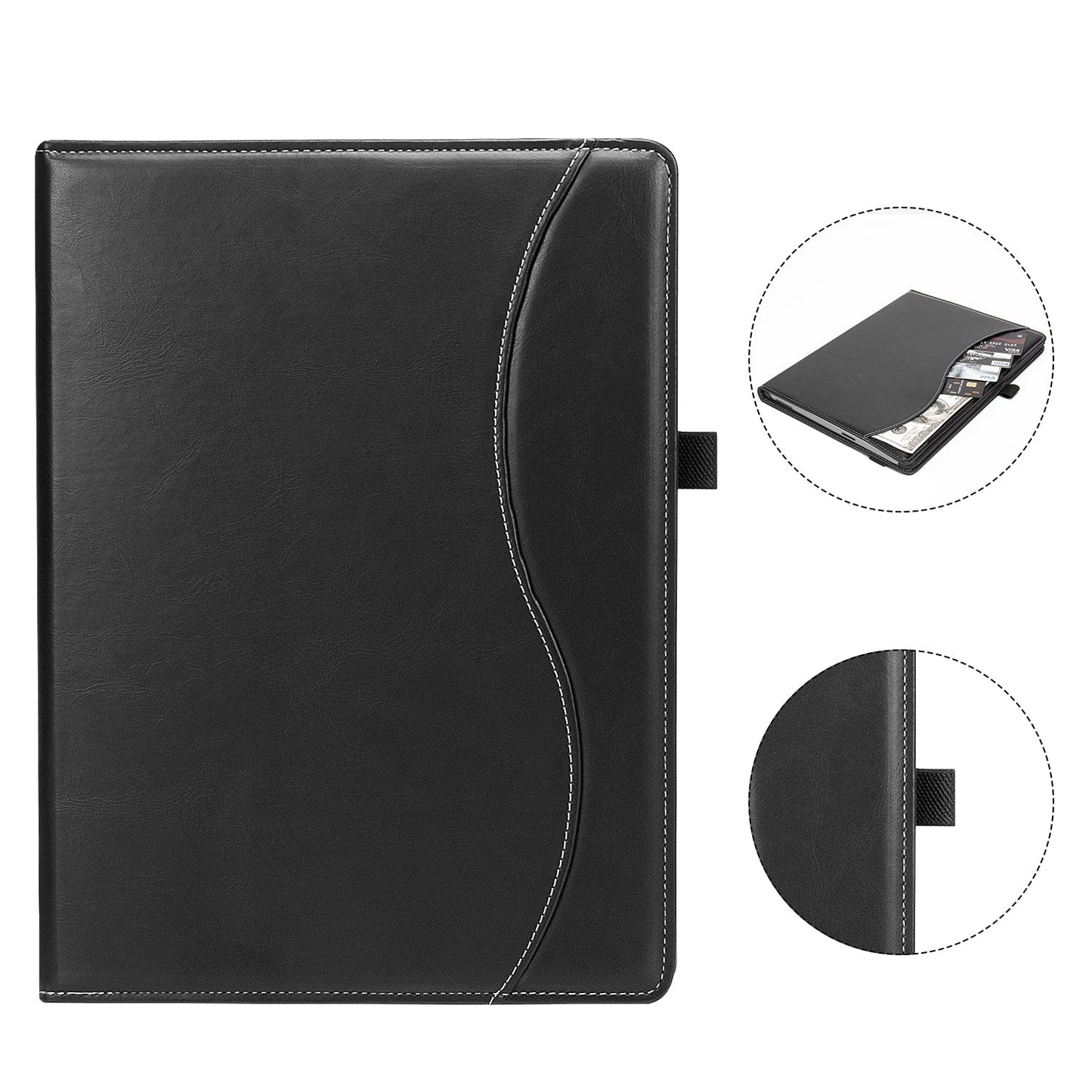 Venture Series Business Folio Case with side pocket - Microsoft Surface Pro 9, Pro 10, and Pro 11th Edition