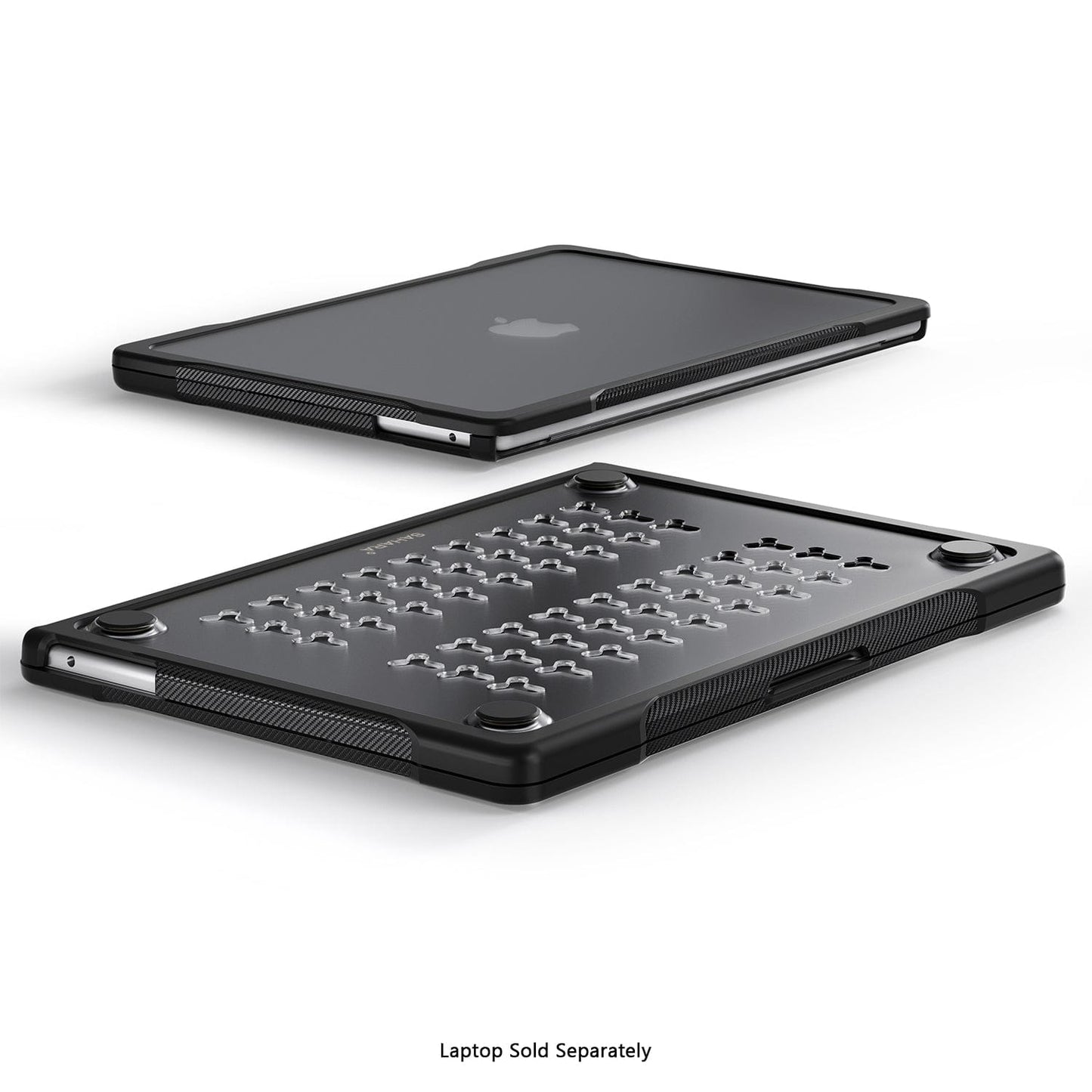 MacBook Air 13.6-inch (M3-M5) Clear/Black Case – Shock-Absorbing Corners | Raider Series