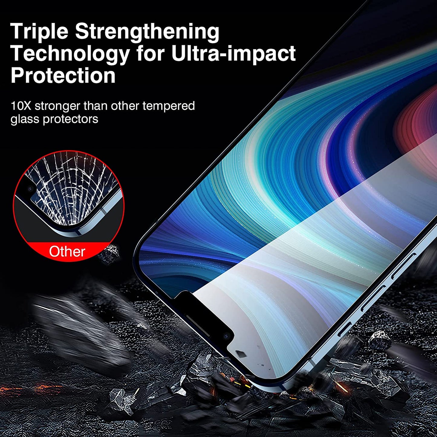 ZeroDamage Privacy Screen Protector (2-Pack) - iPhone 13 and iPhone 14