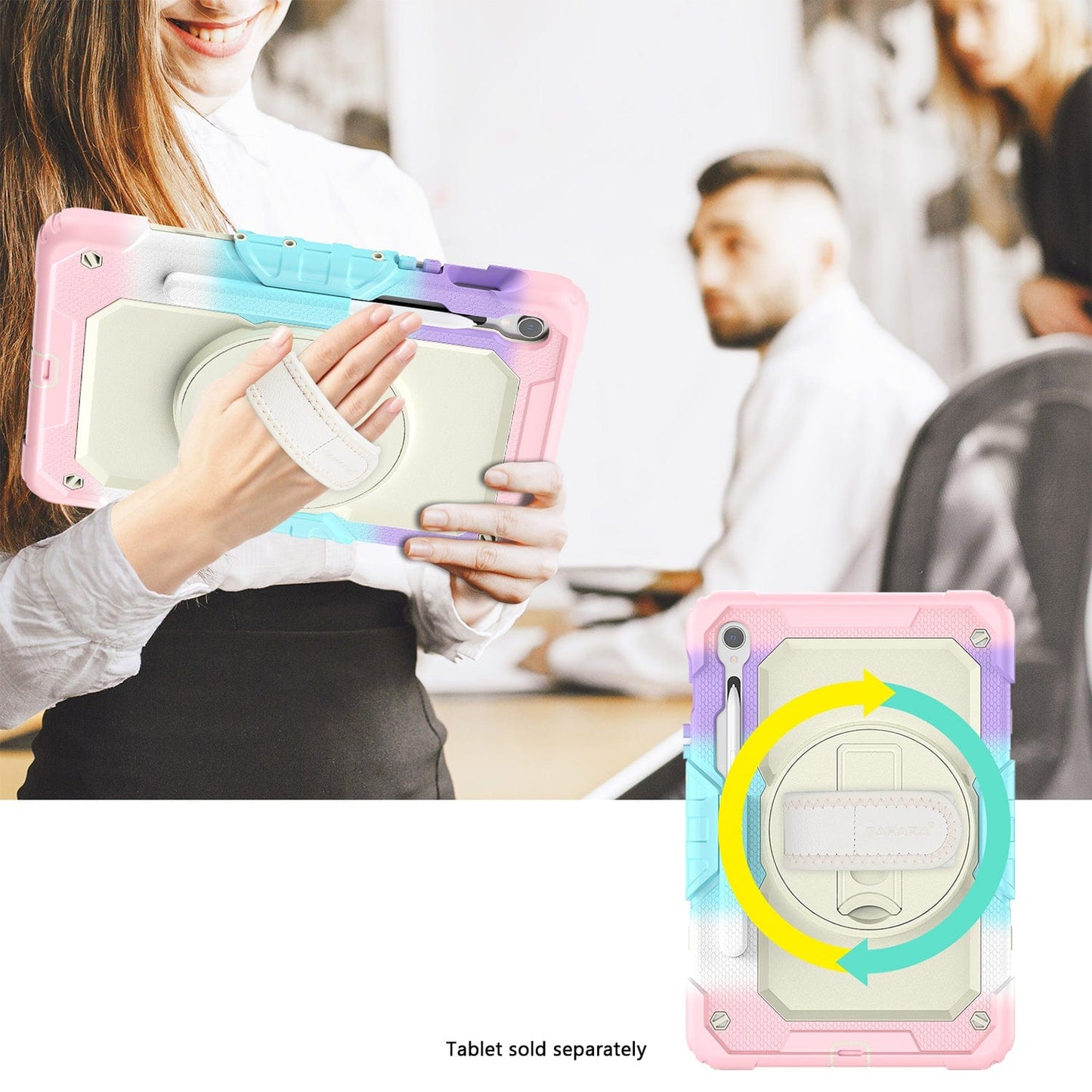 Samsung Galaxy Tab S10 Lite (2025)/S10 FE/S9/S9 FE Heavy Duty Kid Proof Case - Built-in Hand Strap and Kickstand | Wander Series