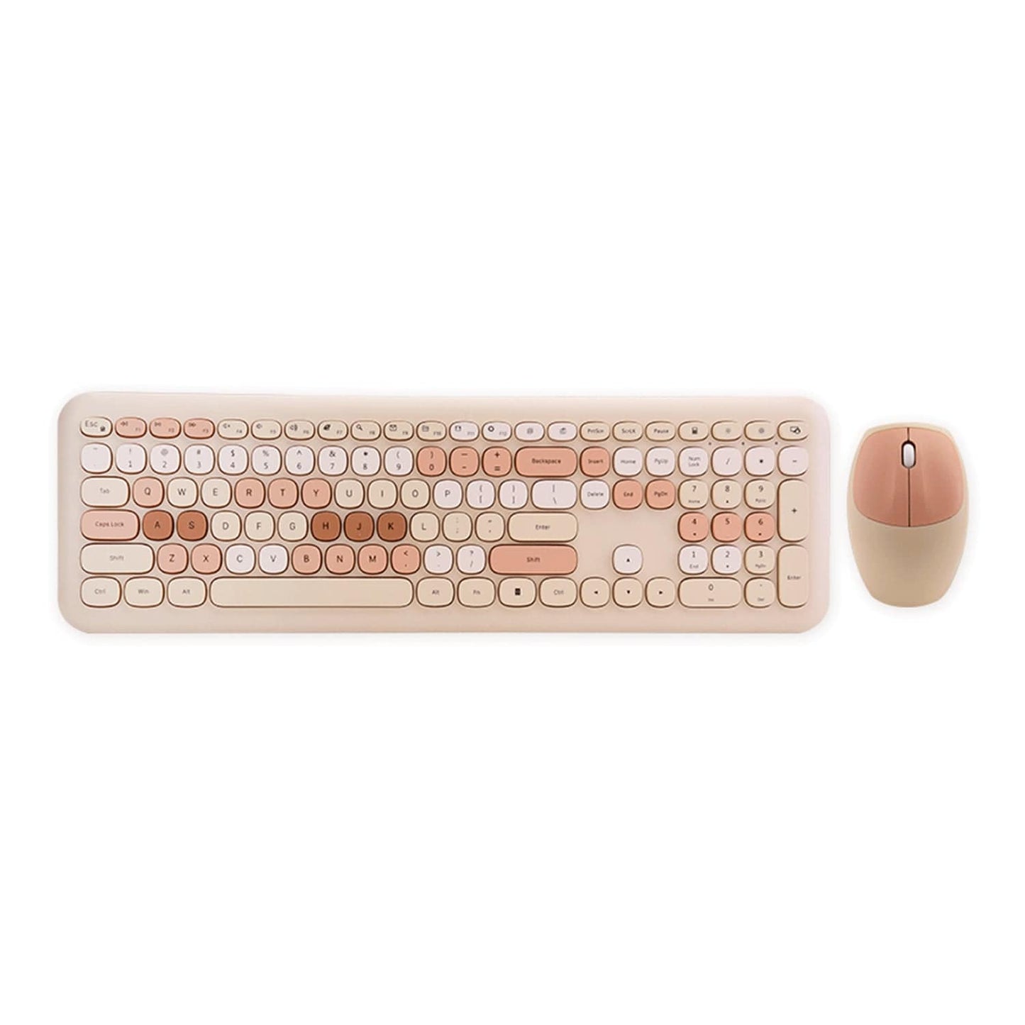 Wireless Keyboard and Mouse Combo with Lime Beige Keys