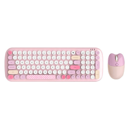 Wireless Keyboard & Mouse Combo - Soft Click, Colorful 100 Keys