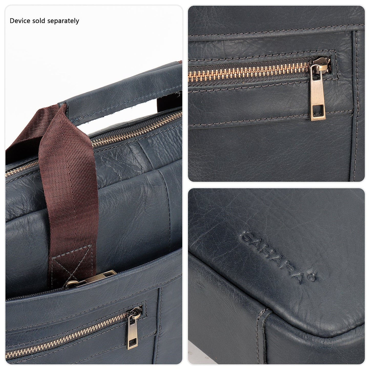 Genuine Leather Business Bag Briefcase - Laptops up to 16-inch