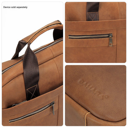 Genuine Leather Business Bag Briefcase - Laptops up to 16-inch
