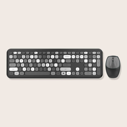Wireless Keyboard and Mouse Combo - Full-Size Keyboard Black/Gray Keys