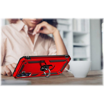 Military Kickstand Series with Belt Clip Case for Samsung Galaxy A14 5G - Red