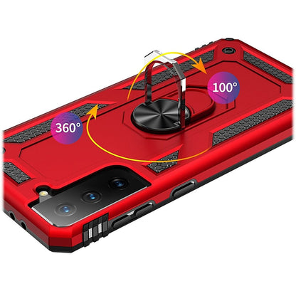 Red Military Kickstand Series Case - Samsung Galaxy S21 FE 5G