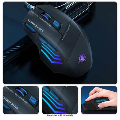 Wired Gaming Keyboard & Mouse Combo - Anti-Ghosting Multi-Key, 7-RGB Backlights