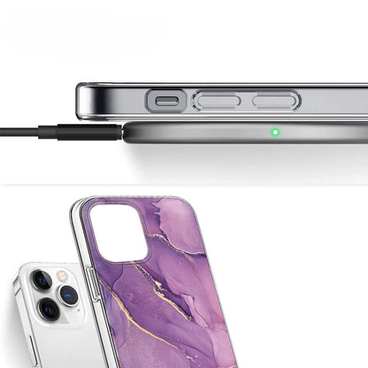 iPhone 15 Pro Purple Marble Case - Stylish Protection | Inspire Series