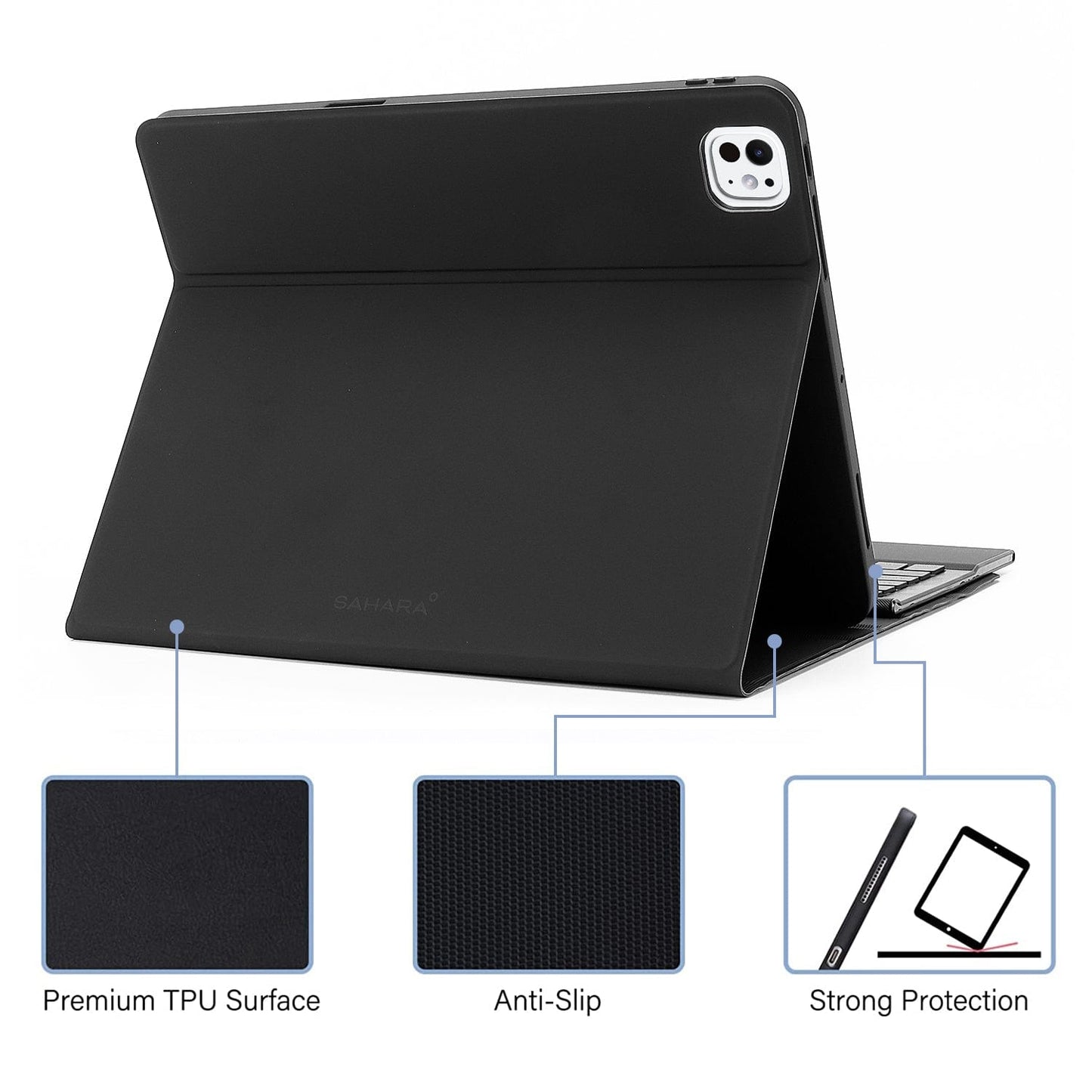 iPad Pro 11-inch (M4 2024 / M5 2025) Keyboard Case - Folio Design, Built-in Touchpad | Navigate Series