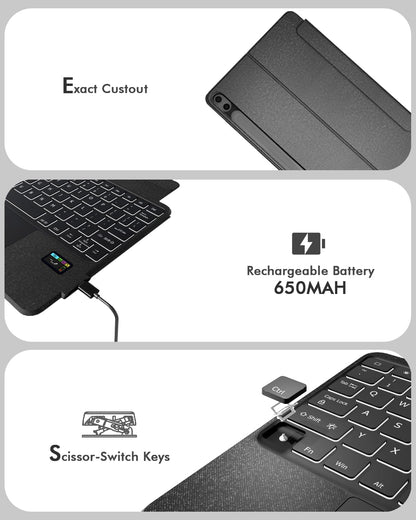 Samsung Galaxy Tab S11 Ultra Keyboard Case - Slim Backlit with Trackpad | ProTouch Navigate Series