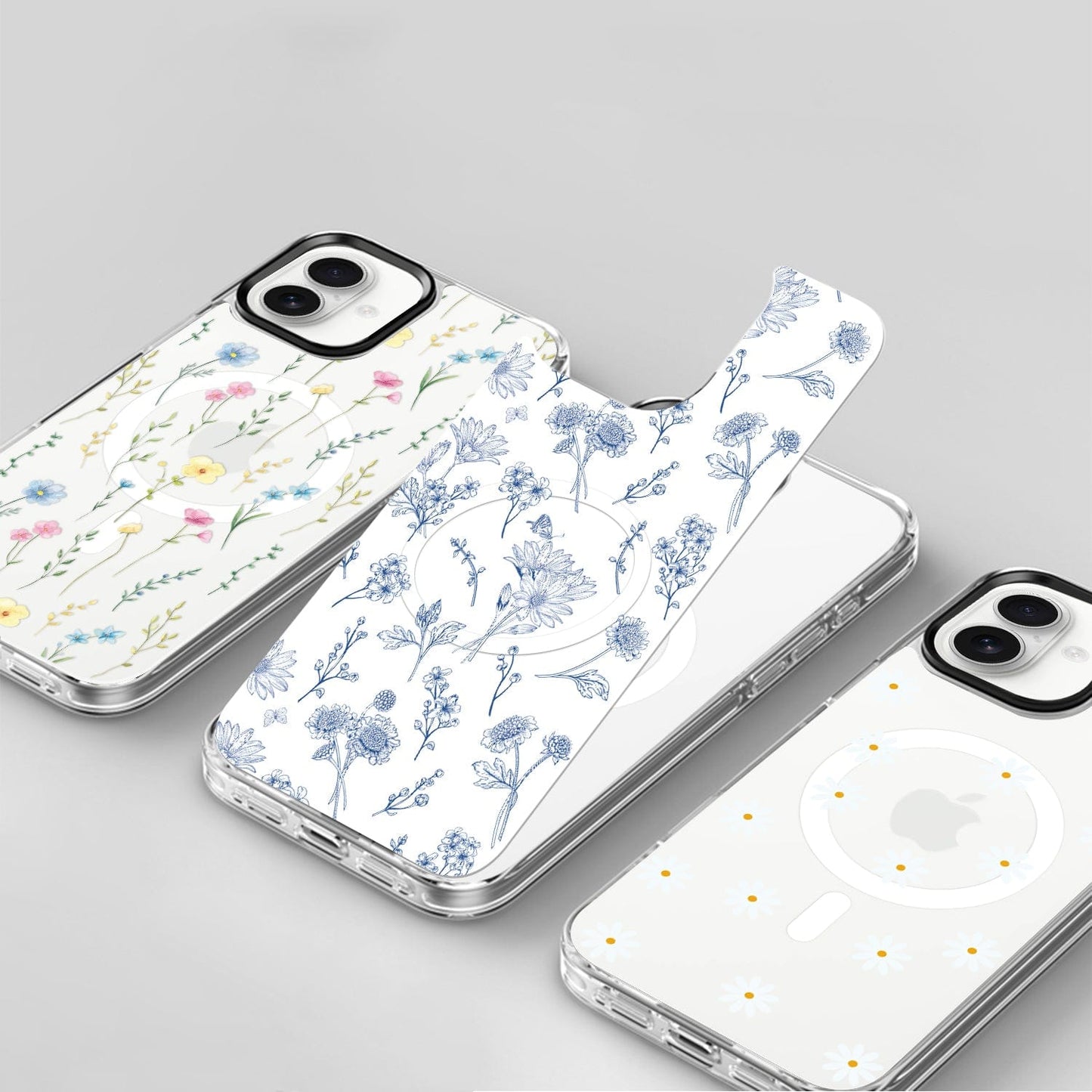 iPhone 16 Plus Floral Design Case with Swappable Back - Wireless Charging | Inspire Series