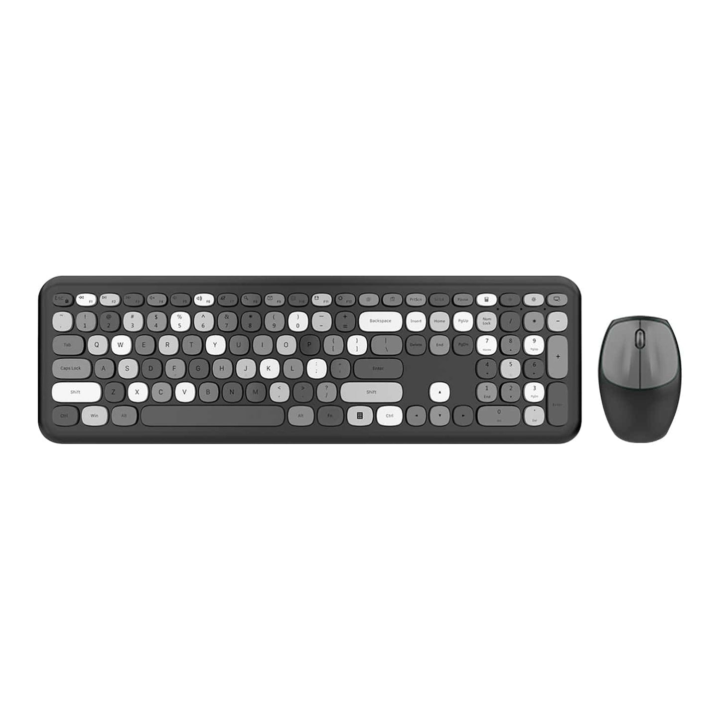 Wireless Keyboard and Mouse Combo - Full-Size Keyboard Black/Gray Keys