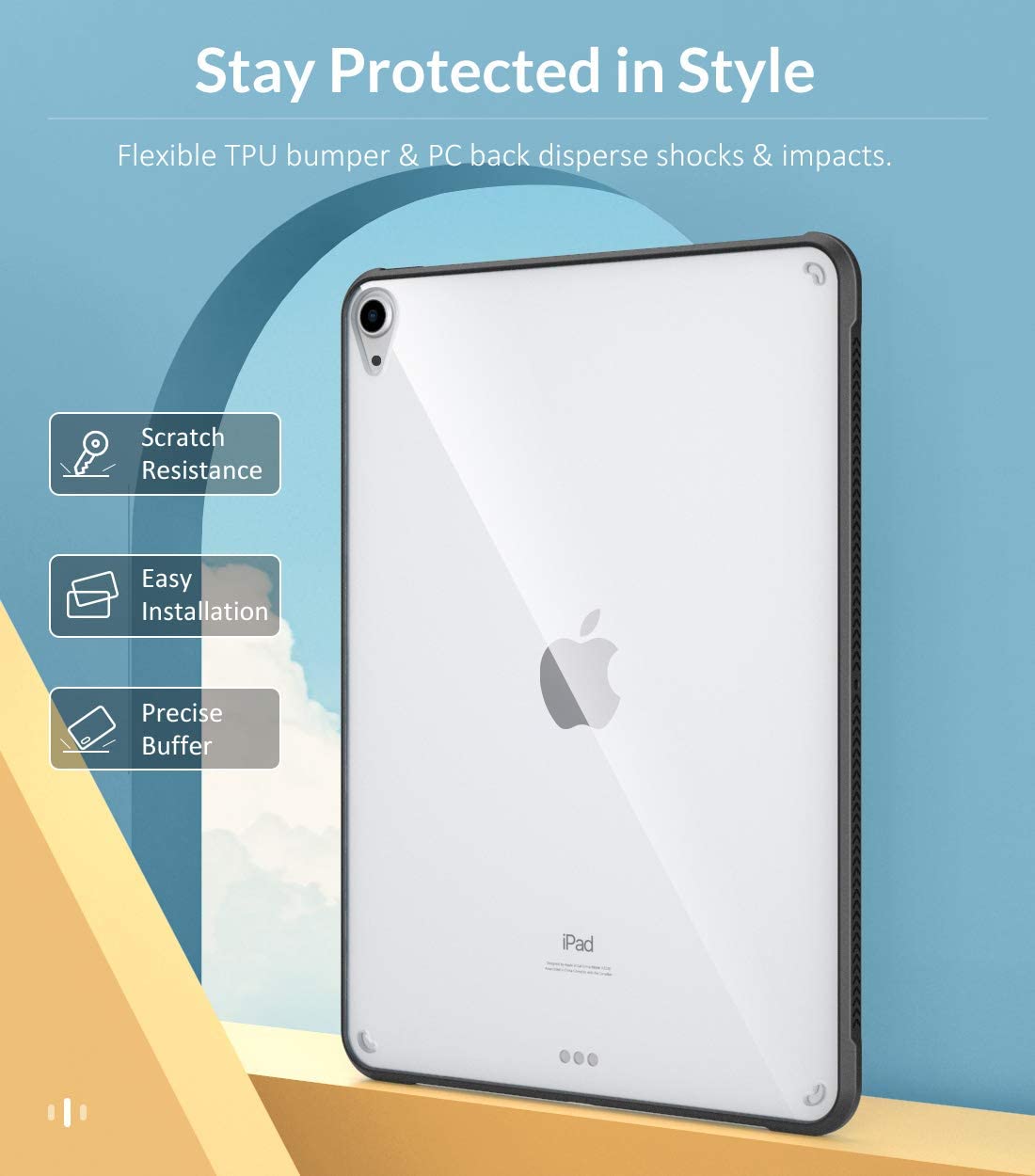 Venture Series Clear Hard Shell Case - Apple iPad Air 10.9-inch (4th/5th Gen) and iPad Air 11-inch (M2 & M3 & M4)